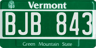 VT license plate BJB843