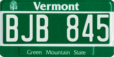 VT license plate BJB845