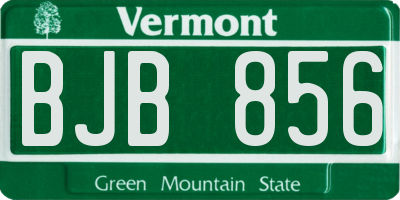 VT license plate BJB856
