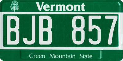 VT license plate BJB857
