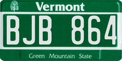 VT license plate BJB864