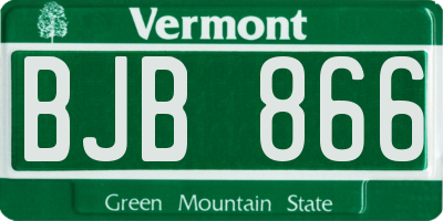 VT license plate BJB866
