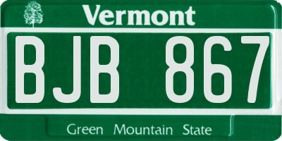 VT license plate BJB867