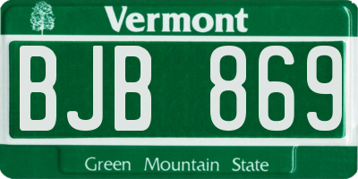 VT license plate BJB869