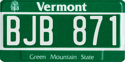 VT license plate BJB871