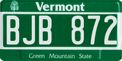 VT license plate BJB872