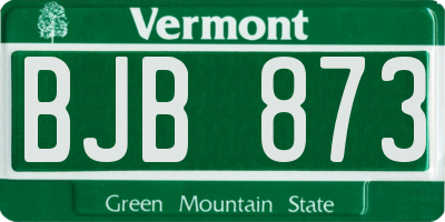 VT license plate BJB873