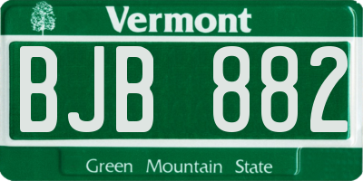 VT license plate BJB882