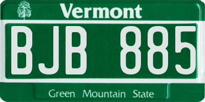 VT license plate BJB885