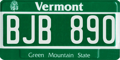 VT license plate BJB890