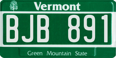 VT license plate BJB891
