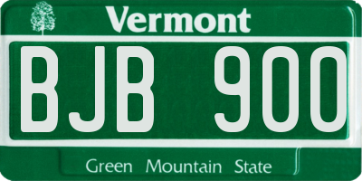 VT license plate BJB900