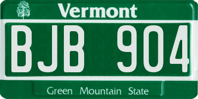 VT license plate BJB904