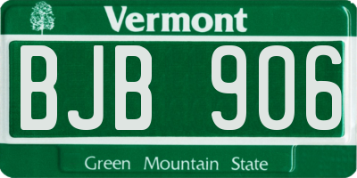 VT license plate BJB906
