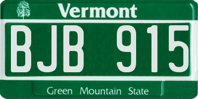 VT license plate BJB915