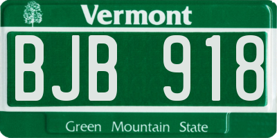VT license plate BJB918