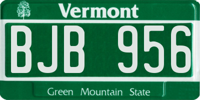 VT license plate BJB956