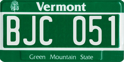 VT license plate BJC051