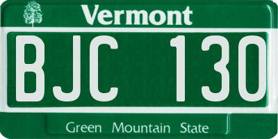VT license plate BJC130