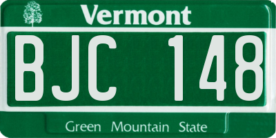 VT license plate BJC148