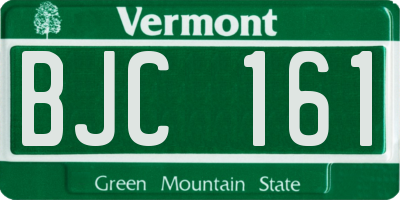 VT license plate BJC161