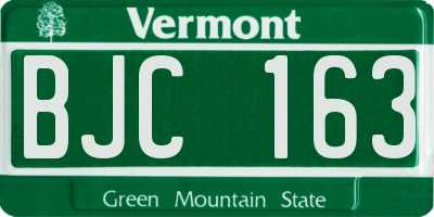 VT license plate BJC163