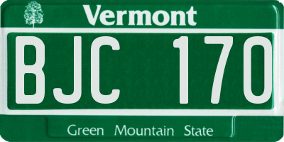 VT license plate BJC170