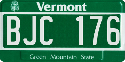 VT license plate BJC176