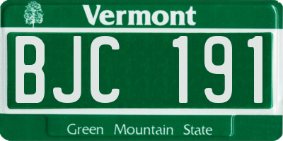 VT license plate BJC191