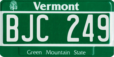 VT license plate BJC249