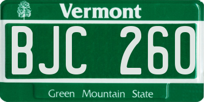 VT license plate BJC260