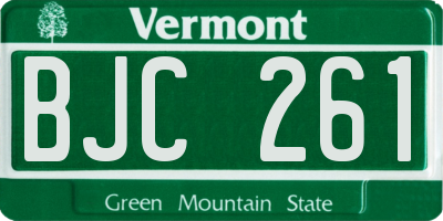 VT license plate BJC261