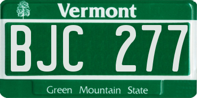 VT license plate BJC277