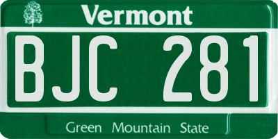 VT license plate BJC281