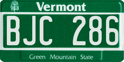 VT license plate BJC286