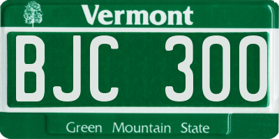 VT license plate BJC300