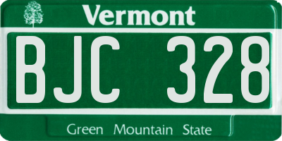 VT license plate BJC328