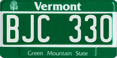 VT license plate BJC330