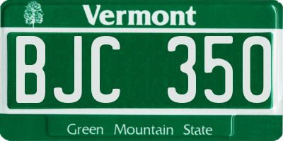 VT license plate BJC350