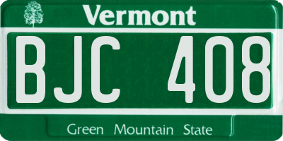 VT license plate BJC408