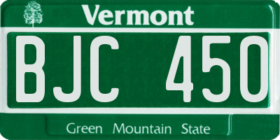 VT license plate BJC450