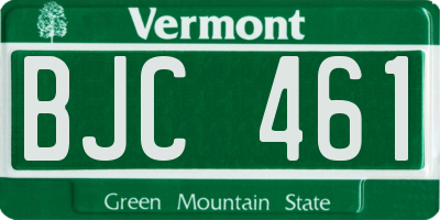 VT license plate BJC461