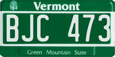 VT license plate BJC473