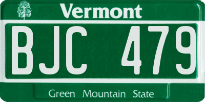 VT license plate BJC479