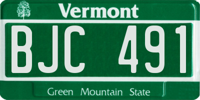 VT license plate BJC491
