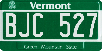 VT license plate BJC527