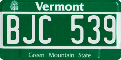 VT license plate BJC539