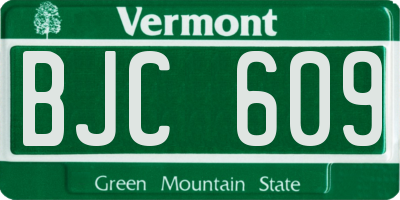 VT license plate BJC609