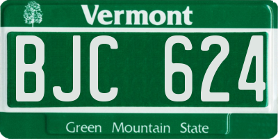 VT license plate BJC624