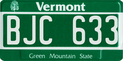 VT license plate BJC633